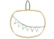 Stickdatei - Kürbis Wimpel Doodle